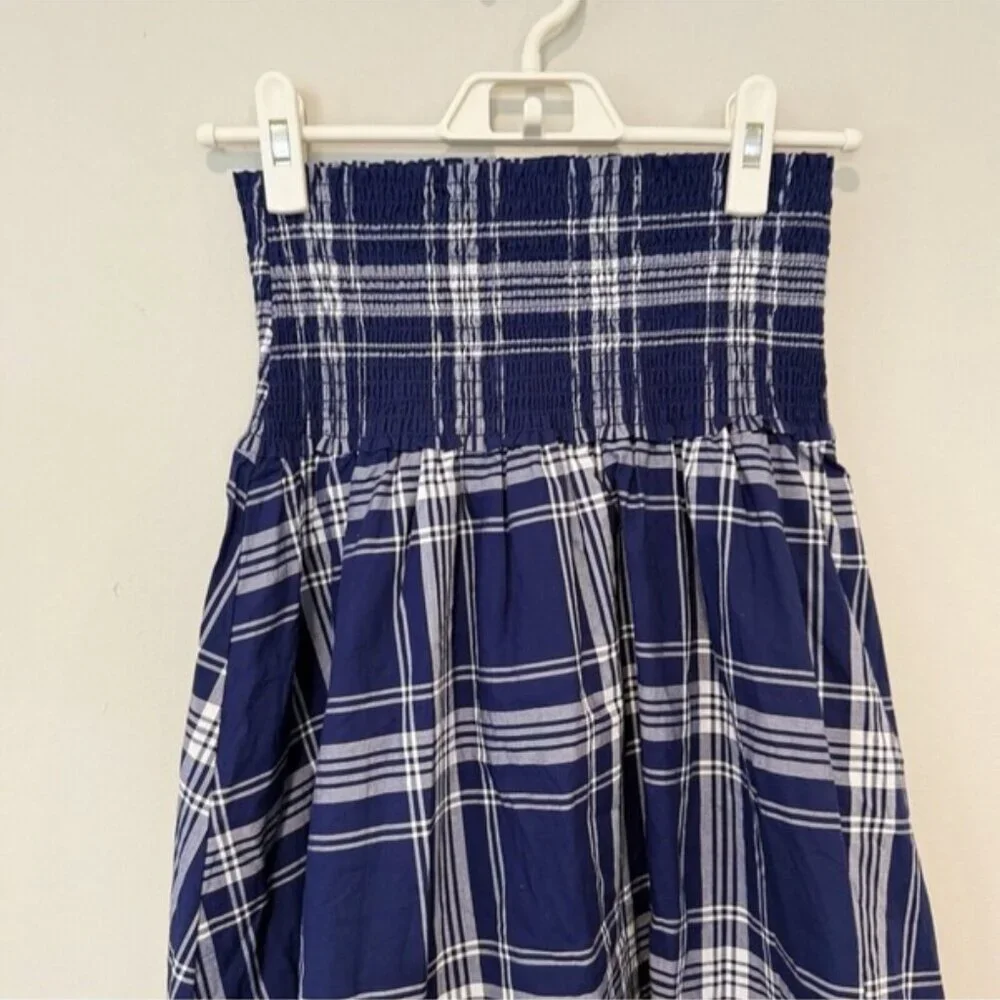 Hill House The Delphine Nap Skirt White and Blue Plaid – Size Small 1658 - Picture 6 of 10